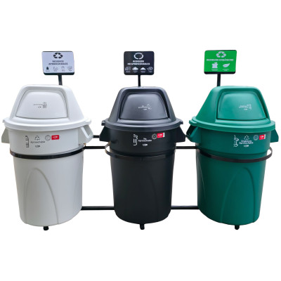 Punto Ecológico 3 Puestos Marca Estra 